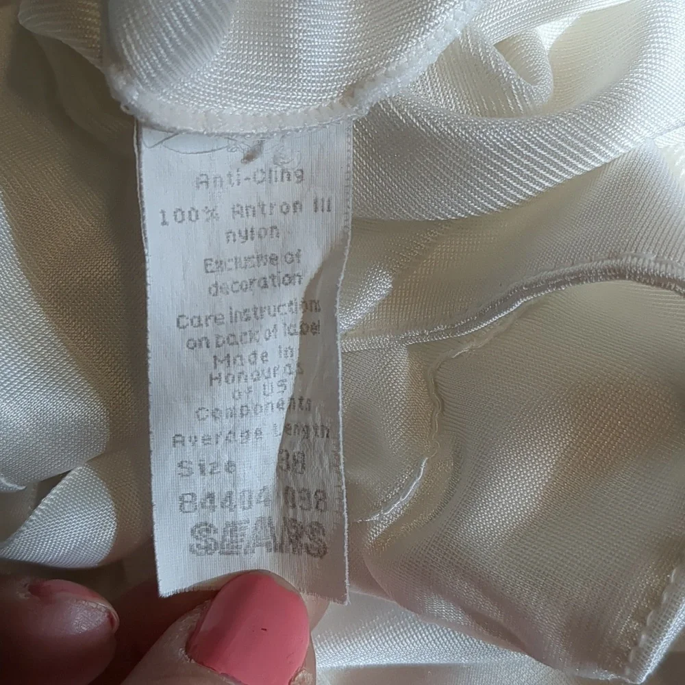 Vintage Sears Catalog Scallop Shell Ivory Bias Cut Slip Dress 38